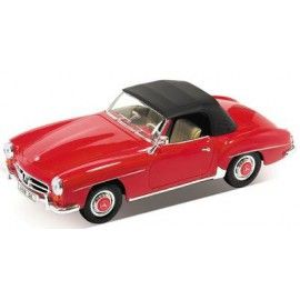 WEL701204R - MERCEDES BENZ 190sl 1955 geschlossenes Cabriolet rotes Friktionsmodell