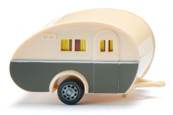 WIK005401 - Wohnwagen 1-achsig grau und elfenbeinfarben