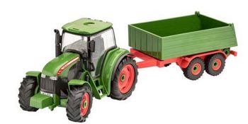 REV00918 - Grüner Traktor mit Anhänger zum Zusammenbauen