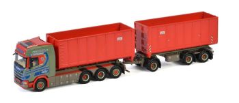 WSI01-3186 - SCANIA S Highline CR20H 8x4 mit Hakenlift und 1+1-achsigem JAN HANSEN-Anhänger