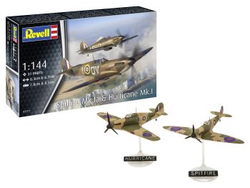 REV03771 - Militärflugzeug SUPERMARINE Spitfire Mk.Ia & HURRICANE MK.I zum Zusammenbauen und Bemalen