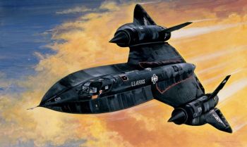 ITA0145 - Kampfflugzeug SR-71 Blackbird mit Drohne zum Zusammenbauen und Bemalen