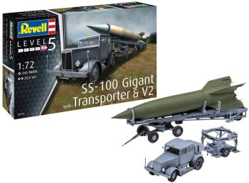 REV03310 - SS-100 GIGANT + Transporter + V2-Fahrzeug zum Zusammenbauen und Lackieren