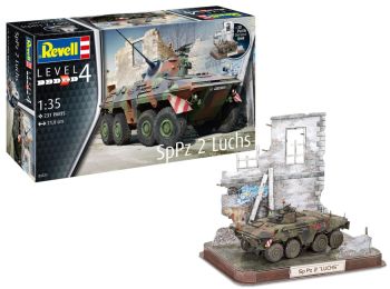 REV03321 - Panzer SpPz2 Luchs mit 3D-Puzzle-Diorama zum Zusammenbauen und Bemalen