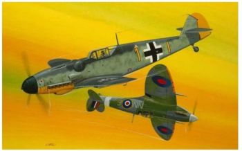 REV03710 - Kampfset Flugzeug BF109G-10 & SPITFIRE zum Zusammenbauen und Bemalen