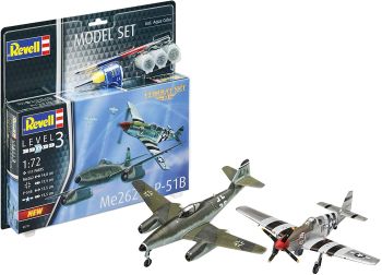 REV03711 - Messerschmitt Me262 & P-51B Mustang Combat Set zum Zusammenbauen und Bemalen