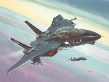 REV04029 - Schwarzer F-14A Tomcat Kampfjet zum Zusammenbauen und Bemalen