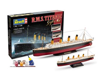 REV05727 - 2 Modelle im Maßstab 1:700 und 1:1200 RMS TITANIC mit Lackierung zum Zusammenbauen