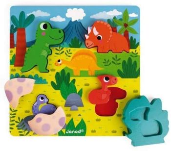 JAN07104 - 6-teiliges Puzzle – Dinosaurier-Versteckspiel