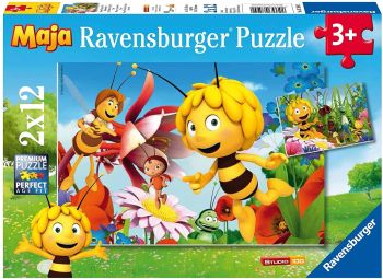 RAV075942 - Puzzle 2x12 Teile Biene MAYA auf der Blumenwiese