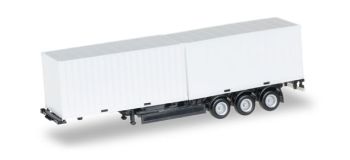 HER076494-002 - 3-achsiger Containeranhänger mit zwei 20-Fuß-Containern (weiß)
