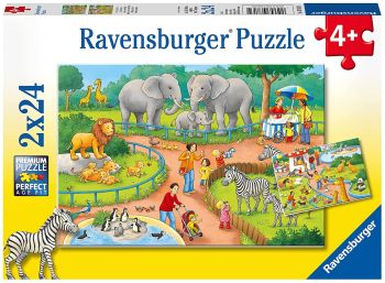 RAV078134 - 2x24 Teile Puzzle Ein Tag im Zoo