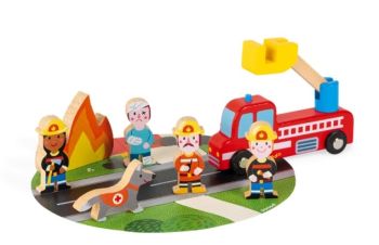 JAN08589 - Set Feuerwehrmänner aus Holz