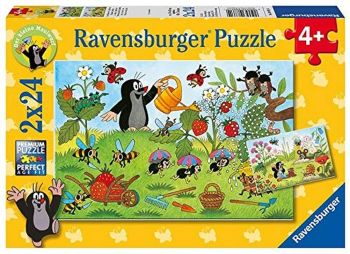 RAV088614 - Puzzle 2x24 Teile Der Maulwurf im Garten