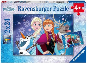 RAV090747 - Puzzle 2x24 Teile Frozen Aurora Borealis