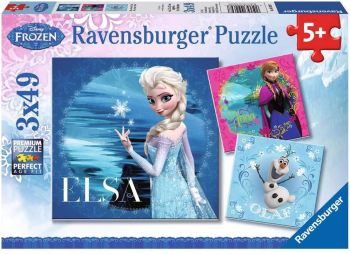 RAV092697 - Puzzle 3x49 Teile Frozen Elsa Anna und Olaf