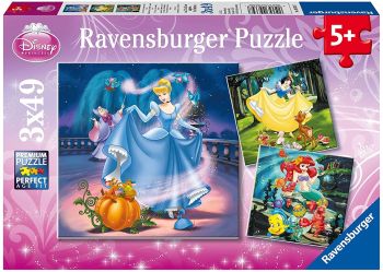 RAV093397 - Disney Prinzessinnen-Puzzle mit 3 x 49 Teilen