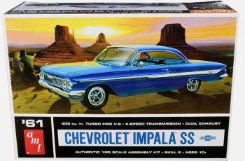 AMT1013/12 - CHEVROLET Impala SS 1961 Blau zum Zusammenbauen und Lackieren