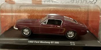 M2M-11228-115-D - 1968 Ford Mustang GT 390, dunkelrot, noch in der Originalverpackung.