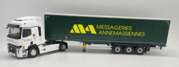 ELI118194 - RENAULT T480 4x2 2021 mit Planenanhänger 3 Achsen des MESSAGERIES ANNEMASSIENNES