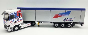 ELI118407 - RENAULT T High 4x2, Baujahr 2023, mit COQUELLE 60 Jahre altem 3-achsigen Schubbodenauflieger