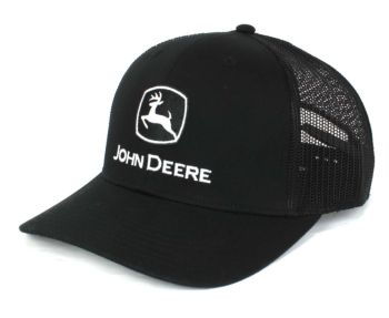 1308-3345-BK - Schwarze Kappe mit Netzrücken JOHN DEERE