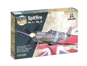 ITA1482 - SPITFIRE Mk.V / Mk.IX Militärflugzeug-Bausatz (Montage und Bemalung erforderlich)