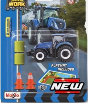 MST15592N - Set mini work machines -. NEW HOLLAND T7 mit Zubehör verblistert