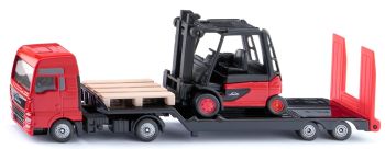SIK1763 - MAN Lkw 4x2 mit Tieflader und LINDE-Gabelstapler