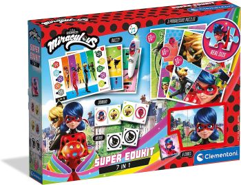 CLE18111 - Super Edukit Miraculos 7 in 1 - 3 Puzzles 1 Würfelpuzzle Memo Domino Quizkarte mit elektronischem Stift.