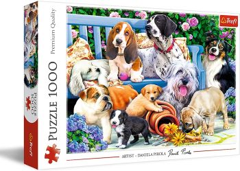 TRF10556 - 1000 Teile Puzzle – Hunde im Garten