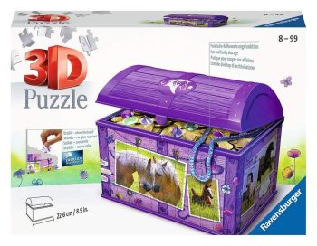 RAV111732 - 216-teiliges 3D-Puzzle Schatzkiste mit Pferden