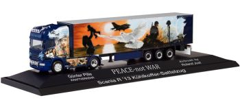 HER122016 - SCANIA R TL 4x2 mit Kühlauflieger 3 Achsen PEACE NOT WAR