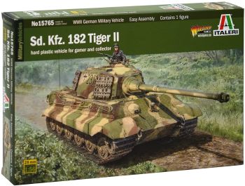 ITA15765 - Panzer mit Fahrer Königstiger zum Zusammenbauen und Lackieren