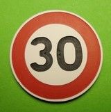 MCD-052 - Schild Begrenzung 30 km/h – Im Bausatz – Pfosten nicht enthalten