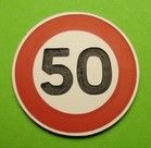 MCD-053 - Schild Begrenzung 50 km/h – im Bausatz – Pfosten nicht enthalten