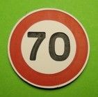 MCD-054 - Schild Begrenzung 70 km/h – Im Bausatz – Pfosten nicht enthalten