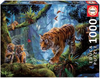 EDU17662 - Puzzle 1000 Teile Tiger auf dem Baum