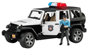 BRU2526 - JEEP WRANGLER Polizei mit Polizist Maßstab: 1/16