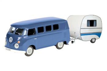 SCH26105 - VW T1 „Blue and White“ Bus mit „White and Blue“ Caravan