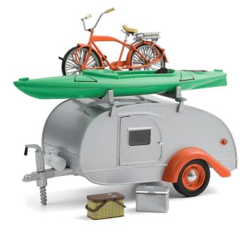 GREEN18460-B - TEARDROP Wohnwagen mit Kajakfahrrad und Zubehör