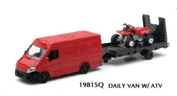 NEW19815C - Roter Lieferwagen mit Anhänger und rotem Quad