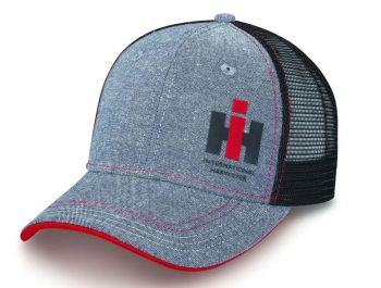 220040 - INTERNATIONAL Cap grau und rot mit schwarzer Mesh-Rückseite.