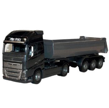 EMEK22353 - VOLVO FH16 4x2 schwarz mit 3-achsiger Kippmulde