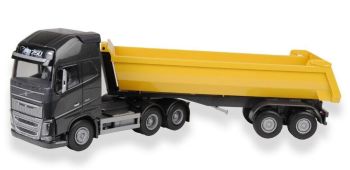 EMEK22359 - VOLVO FH04 GL 6x4 Schwarz mit gelber Mulde.