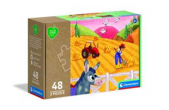 CLE25268 - 3 Puzzles - 48 Teile Tiere auf dem Bauernhof