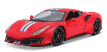 BUR26026 - FERRARI 488 Pista Rot mit weißen Streifen.