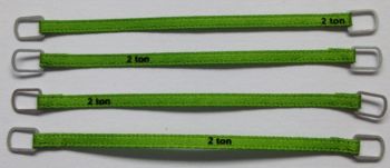 YCC332-2 - Set mit 4 Hebegurten 2 Tonnen von 6 cm Grün