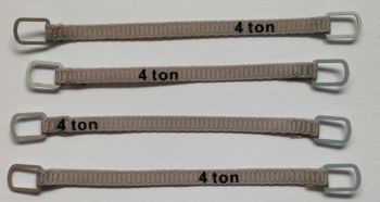YCC334-1 - Set mit 4 Hebegurten 4 Tonnen von 6 cm Grau