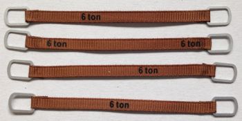 YCC336-1 - Set mit 4 Hebegurten 6 Tonnen von 8 cm Dunkelbraun